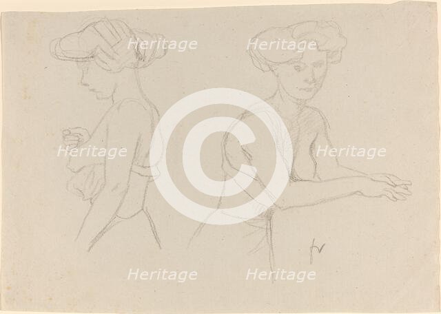 Two Studies of a Woman Dressing, 1890s. Creator: Félix Vallotton.