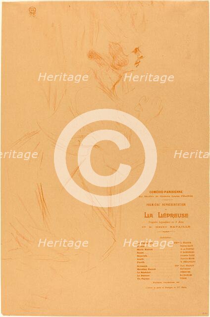 Program for "La lepreuse" (Programme pour "La lépreuse"), 1896. Creator: Henri de Toulouse-Lautrec.