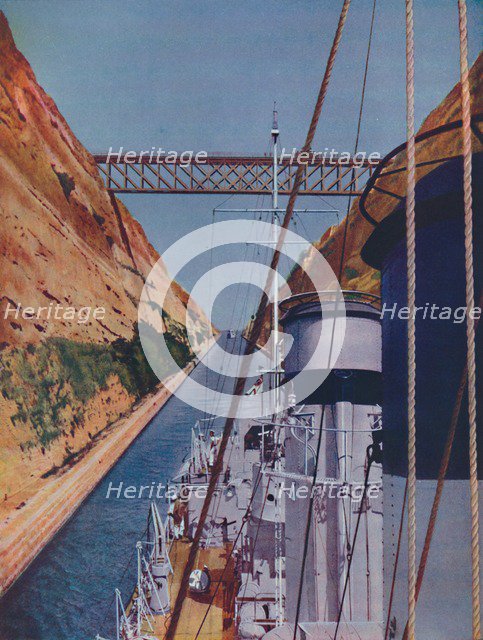 'Completed in 1893, the Corinth Canal', 1937. Artist: Unknown.