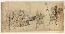 Angelic Artillery (recto); Battle Scene (verso), n.d. Creator: Unknown.