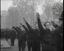 British Fascists Saluting and Marching Through London, 1922. Creator: British Pathe Ltd.