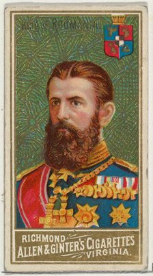 King of Romania, from World's Sovereigns series (N34) for Allen & Ginter Cigarettes, 1889., 1889. Creator: Allen & Ginter.