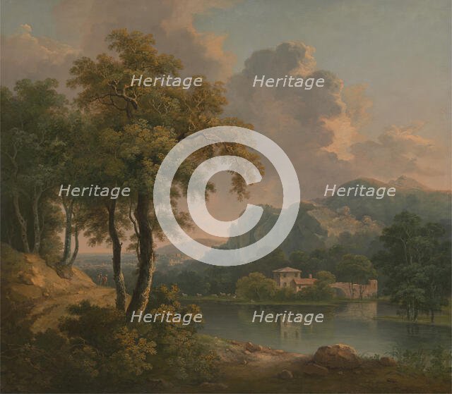 Wooded Hilly Landscape, 1785. Creator: Abraham Pether.