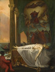 Titian Lying in State at the Palazzo Barbarigo, 1862. Creator: Joseph Nicolas Robert-Fleury.