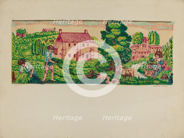 Wall Paper Border Design, c. 1937. Creator: Frances Lichten.