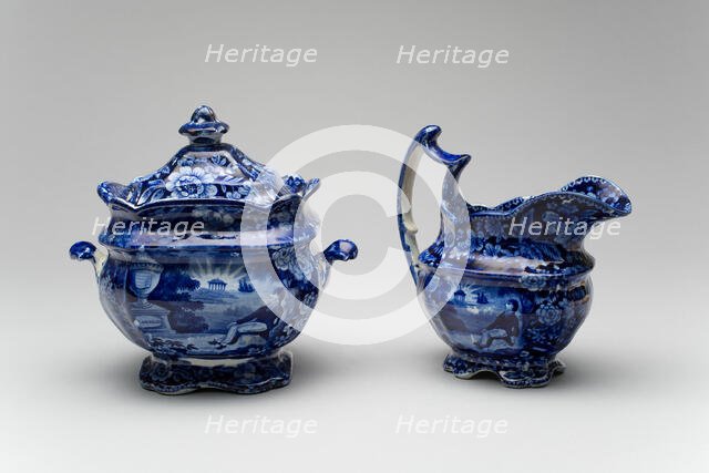 Sugar Bowl and Creamer, 1820/50. Creator: Unknown.