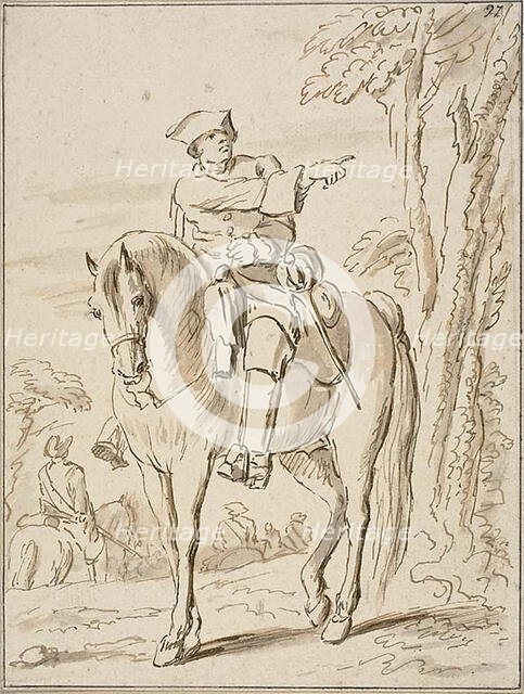 Equestrian Pointing Left, n.d. Creator: Charles Parrocel.