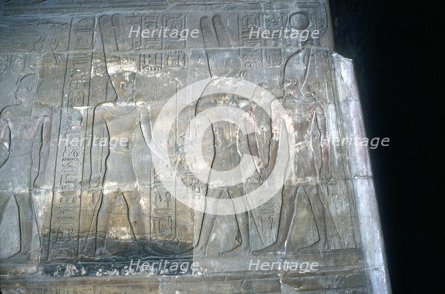 Relief of Alexander the Great before Amun-Ra, Temple sacred to Amun Mut & Khons, Luxor, Egypt. Artist: Unknown