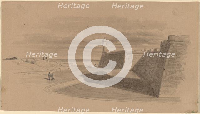 Moat at Fort Marion, Florida, c. 1874. Creator: James Wells Champney.