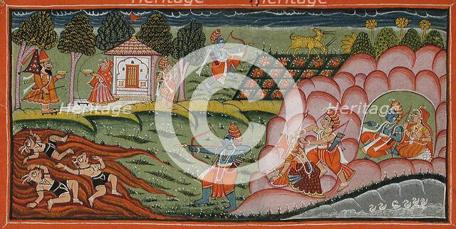 Episodes in the Panchavati Forest, Folio from a Ramayana (Adventures of Rama), between 1775 and 1800 Creator: Unknown.