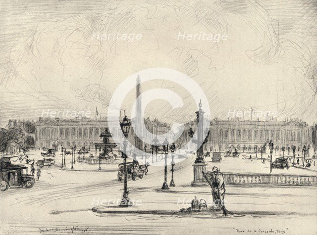 'Place de la Concorde', 1915. Artist: Frank Milton Armington.