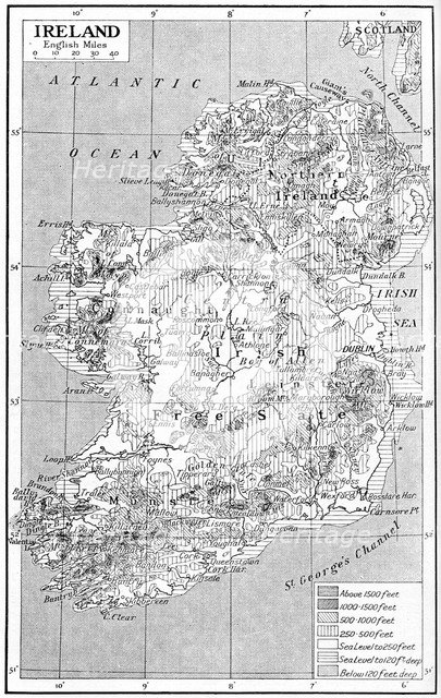 Map of Ireland, c1930s. Artist: Unknown
