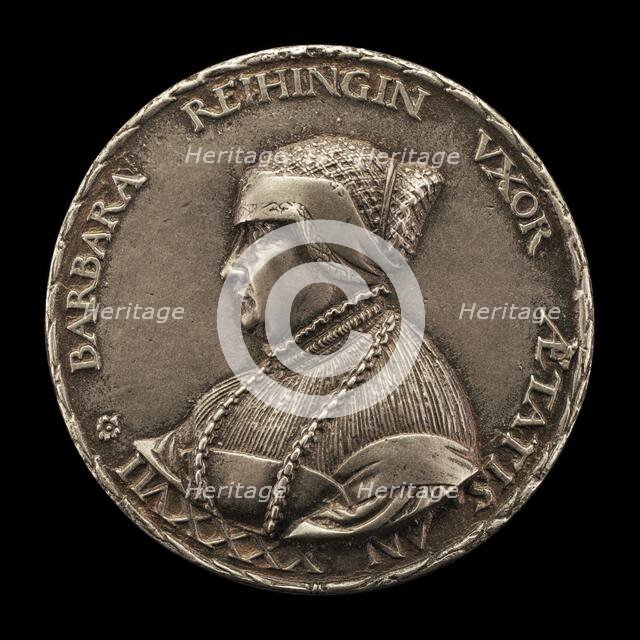 Barbara Reihing, 1491-1566, Wife of Georg Hermann 1512 [obverse], 1538. Creator: Hans Kels the Younger.