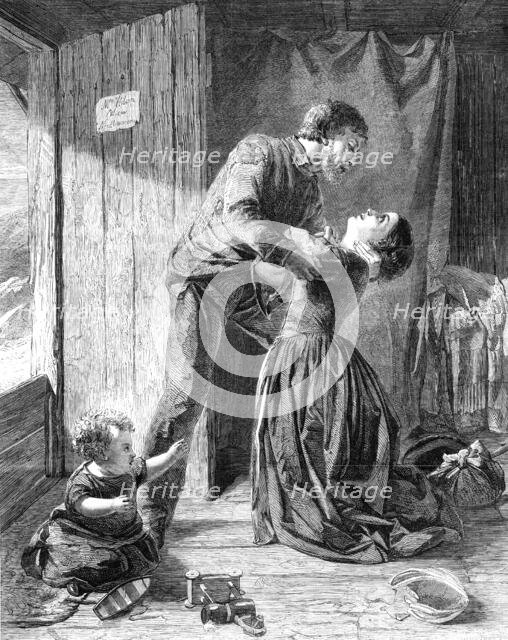 "The Return of the Lost Sailor", by T. Roberts, in the Exhibition of the Society of..., 1862. Creator: W Thomas.