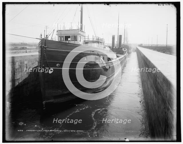 Canadian lock from upper end, Sault Ste. Marie, between 1890 and 1899. Creator: Unknown.