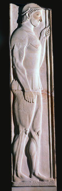 Stele of a hoplite known as Aristion. Artist: Aristokles