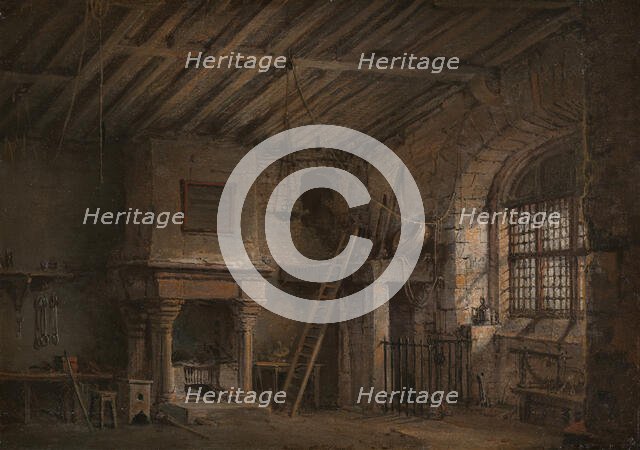 Stage Design for Heart of Midlothian; The Tolbooth, ca. 1819. Creator: Alexander Nasmyth.