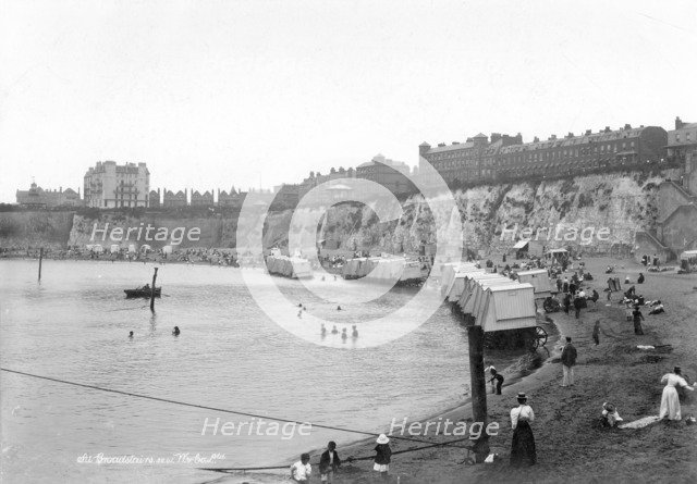 Holidaymakers on the beach at Broadstairs, Kent, 1890-1910. Artist: Unknown