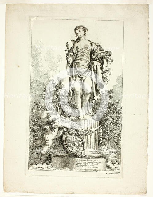 Two Lovers Giving Thanks to the Statue of Health, n.d. Creator: Ange-Laurent de La Live de Jully.