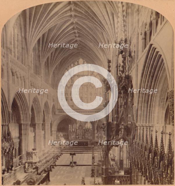 'The Choir from the western end, Cathedral, Exeter, England', 1900. Creator: Underwood & Underwood.
