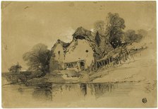 Cottage on Edge of Canal, c. 1840. Creator: Henry Bright.