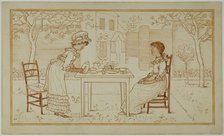Tea Party for Two Outside, 1866-1901. Creator: Catherine Greenaway.