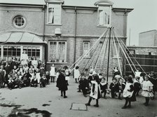Children performing a maypole drill, Southfields Infants' School, Wandsworth, London, 1906. Artist: Unknown.