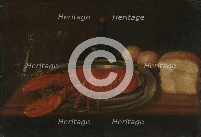 Still Life with Lobster and Bread, probably 17th century. Creator: Unknown.