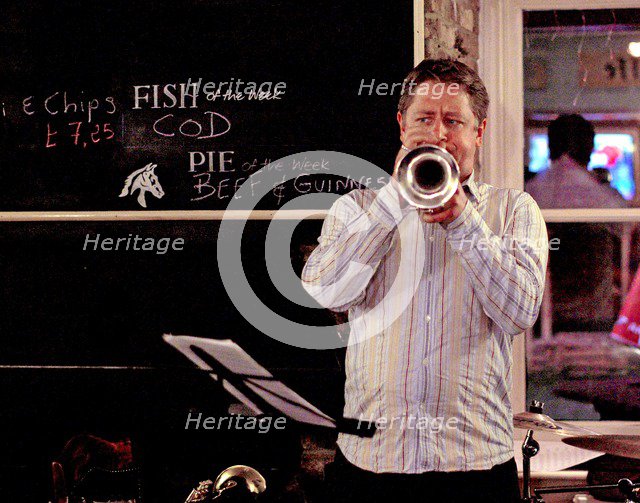 Gabriel Garrick, Epsom Jazz Club, The White Horse, Epsom, Surrey, April 2008. Artist: Brian O'Connor.