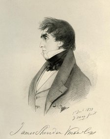 'James Sheridan Knowles', 1839. Creators: Alfred d'Orsay, Richard James Lane.