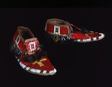 Pair of Moccasins, Santee Sioux Plains, 1875/1900. Creator: Unknown.