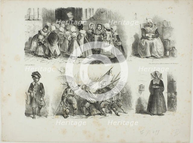 Sheet of Sketches, 1828. Creator: Auguste Raffet.