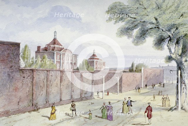 Old Bethlehem Hospital, Moorfields, City of London, 1850. Artist: Anon