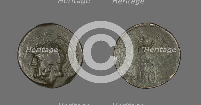 Coin Depicting the God Mars, about 282-203 BCE. Creator: Unknown.