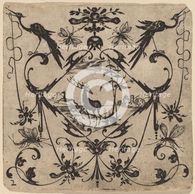 Ornament with Grotesque, 1616. Creator: Johannes Crato von Crafftheim.