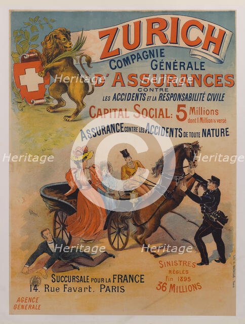 Zurich Insurance, 1895. Creator: Bergé, L. (active End of 19th cen.).