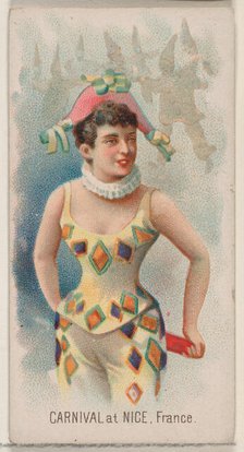 Carnival at Nice, France, from the Holidays series (N80) for Duke brand cigarettes, 1890., 1890. Creator: George S. Harris & Sons.