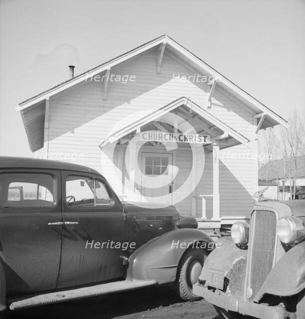 Sunday morning service, Tranquillity, California. 1938. Creator: Dorothea Lange.