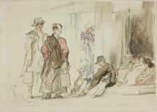 Figures near Doorway, 1825/30. Creator: David Wilkie.