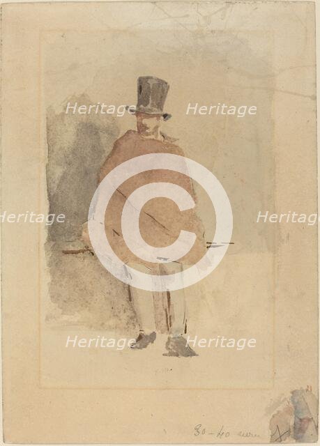 The Man in the Tall Hat, 1858/1859. Creator: Edouard Manet.