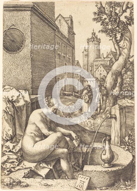 Susanna Surprised by the Two Elders, 1555. Creator: Heinrich Aldegrever.