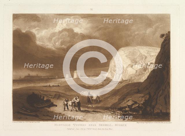 Martello Towers near Bexhill, Sussex (Liber Studiorum, part VII, plate 34), June 1811. Creator: JMW Turner.