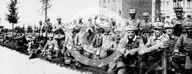 German Imperial Guard in Brussels, First World War, 1914. Artist: Unknown