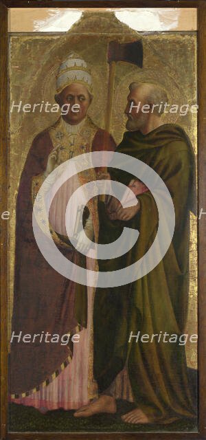 Saint Pope Gregory and Saint Matthias, ca 1428-1429. Creator: Masolino da Panicale (1383-ca 1440).