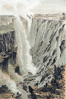 Victoria Falls, Africa, viewed from the east, 1866. Artist: Unknown