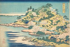 Tenpozan at the Mouth of the Aji River in Settsu Province..., late 18th-early 19th century. Creator: Hokusai.