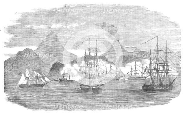 Naval Attack on the Russian Fort of Petropaulovski, 1854. Creator: Unknown.