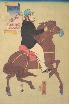 American Horseman, 1st month, 1861. Creator: Utagawa Yoshitora.