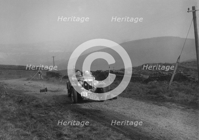 MG Magnette of SM Harrocks competing in the Sunbac Inter-Club Team Trial, 1935. Artist: Bill Brunell.