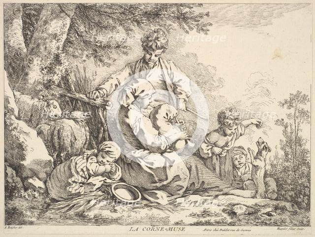 Bagpipes, mid to late 18th century. Creator: Jacques Gabriel Huquier.